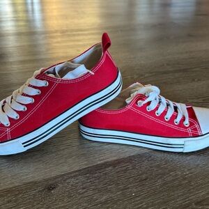 Red Canvas Kids Sneakers